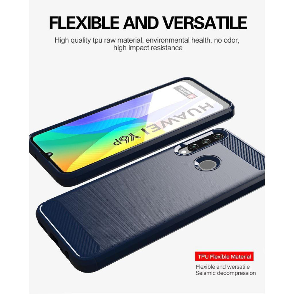 Maska za Huawei Y6p, Techsuit, Karbon, Crna