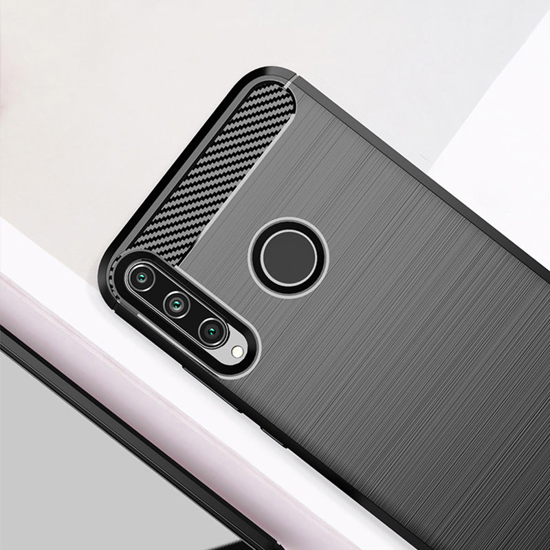 Maska za Huawei Y6p, Techsuit, Karbon, Crna