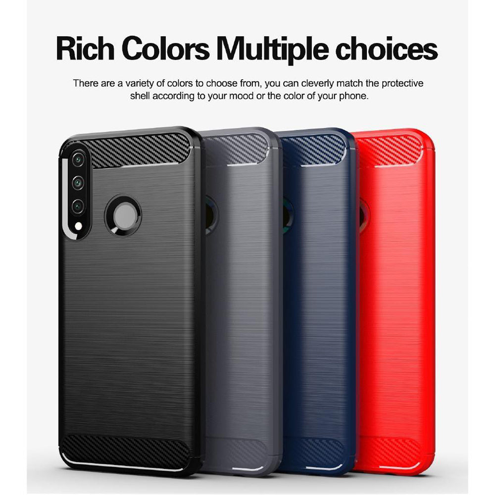 Maska za Huawei Y6p, Techsuit, Karbon, Crna