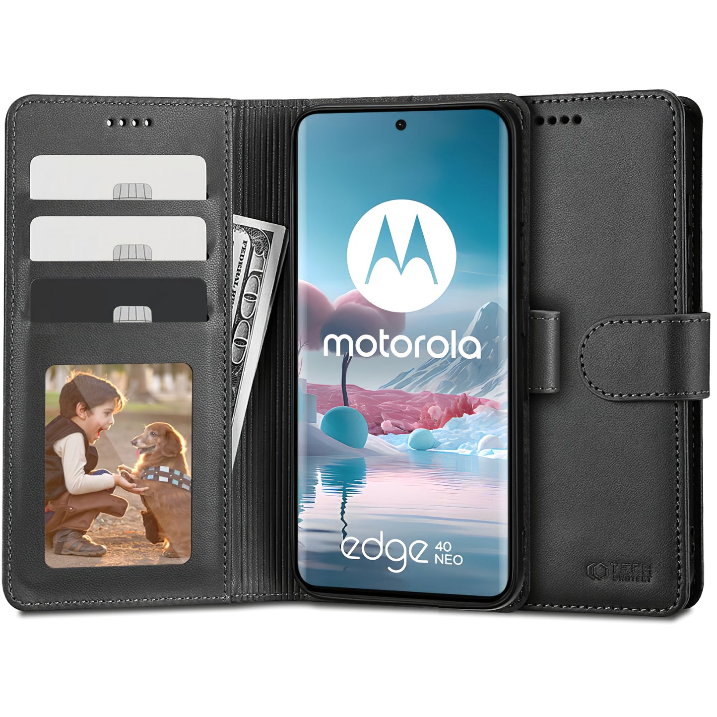 Futrola za Motorola Edge 40 Neo, Tech-Protect, Wallet, Crna