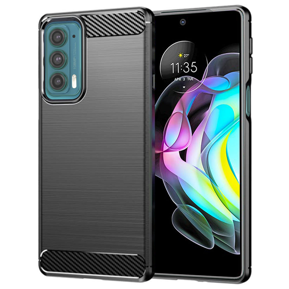 Maska za Motorola Edge 20, Techsuit, Karbon, Crna