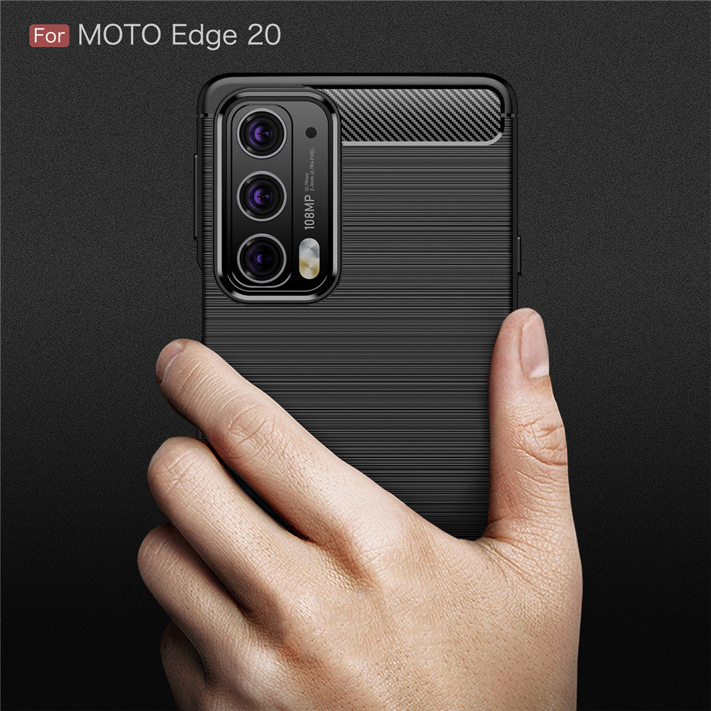 Maska za Motorola Edge 20, Techsuit, Karbon, Crna