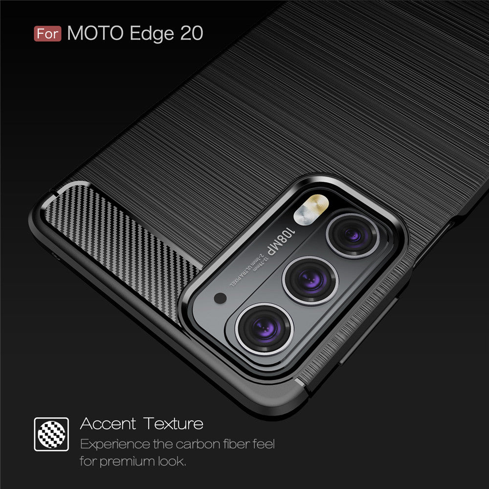 Maska za Motorola Edge 20, Techsuit, Karbon, Crna