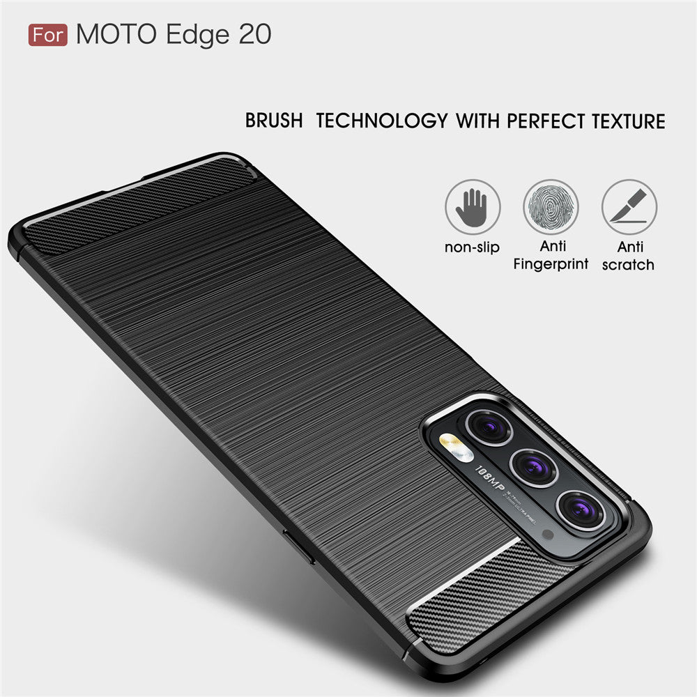 Maska za Motorola Edge 20, Techsuit, Karbon, Crna