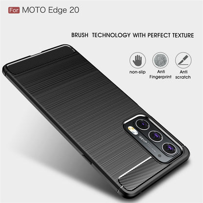 Maska za Motorola Edge 20, Techsuit, Karbon, Crna