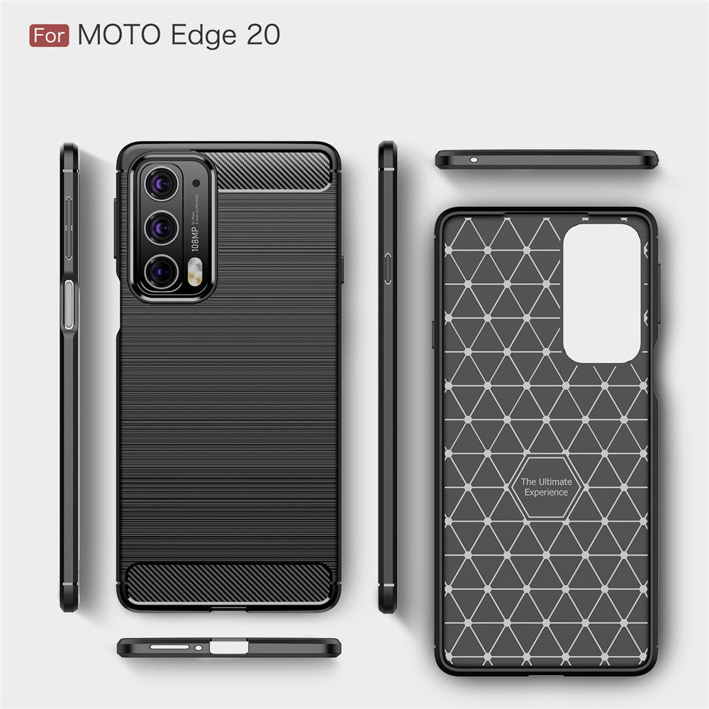 Maska za Motorola Edge 20, Techsuit, Karbon, Crna