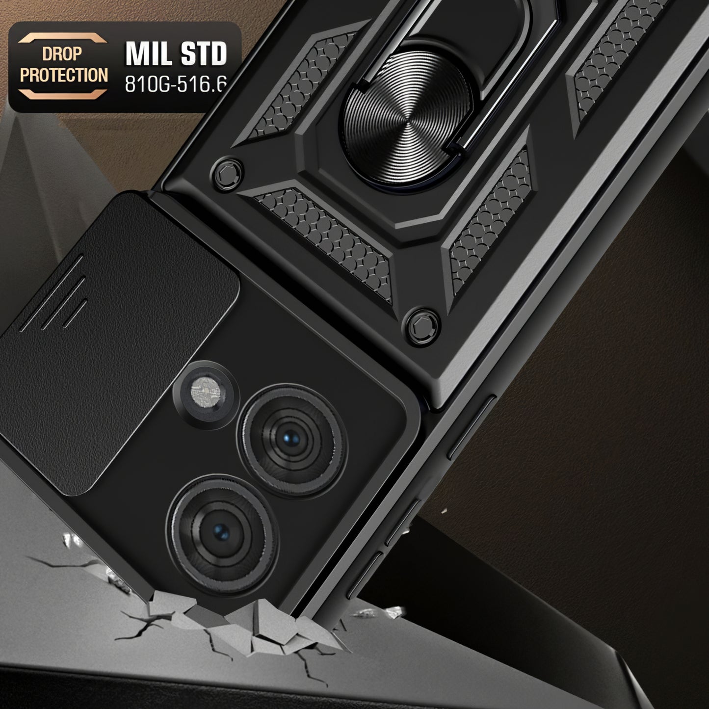 Futrola za Motorola Edge 40 Neo, Tech-Protect, CamShield Pro, Crna
