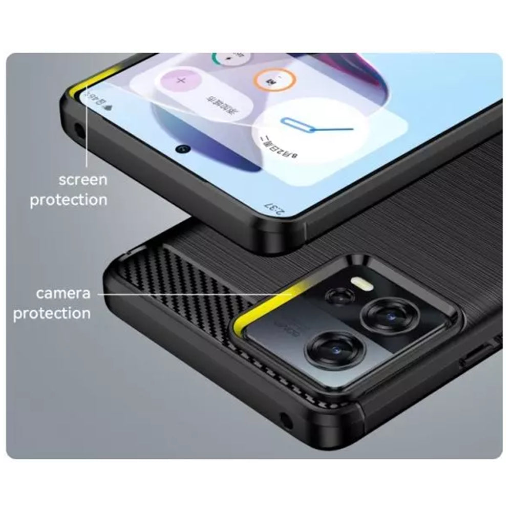 Maska za Motorola Edge 30 Fusion, Techsuit, Karbon, Crna