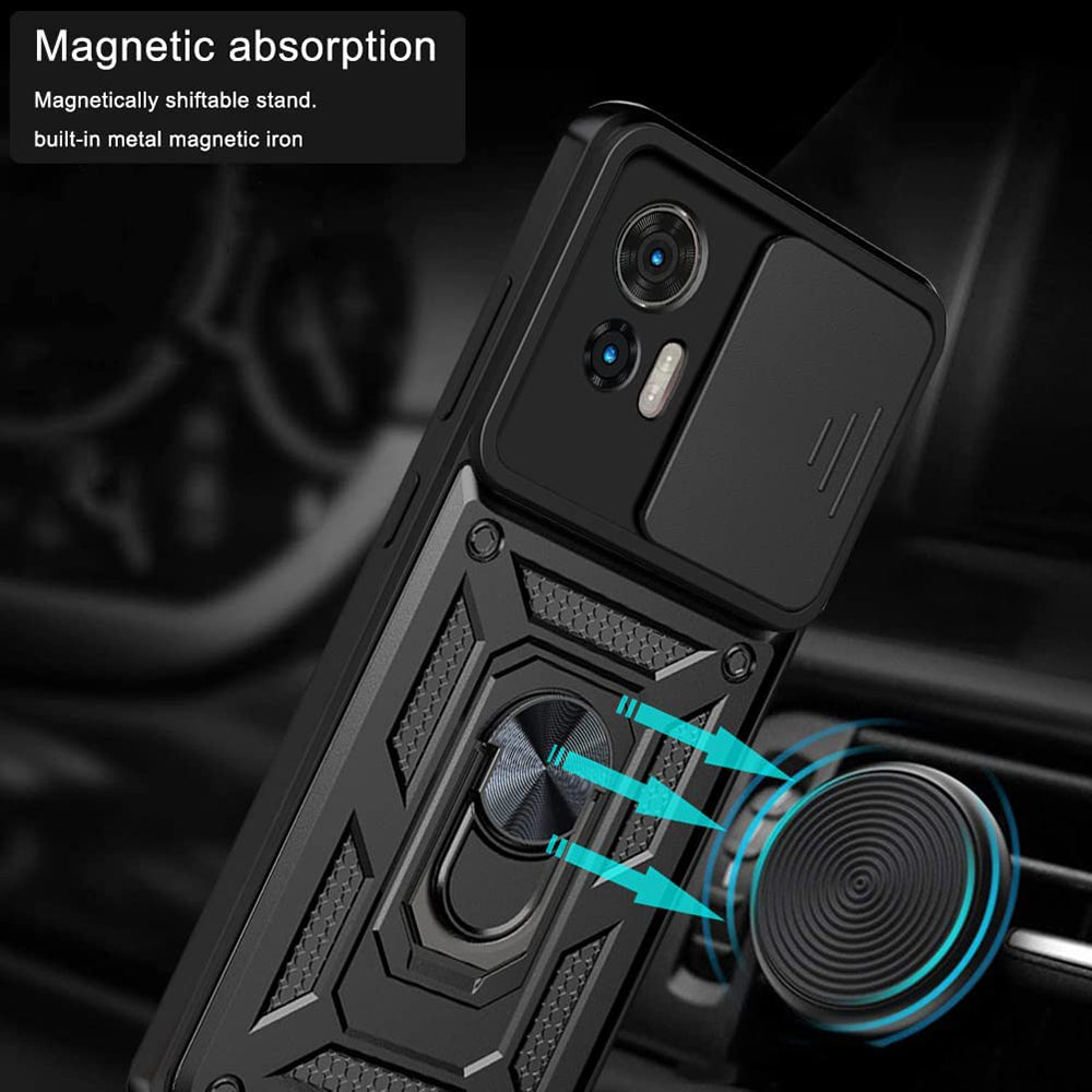 Maska za Motorola Edge 30 Neo, Techsuit, CamShield, Crna