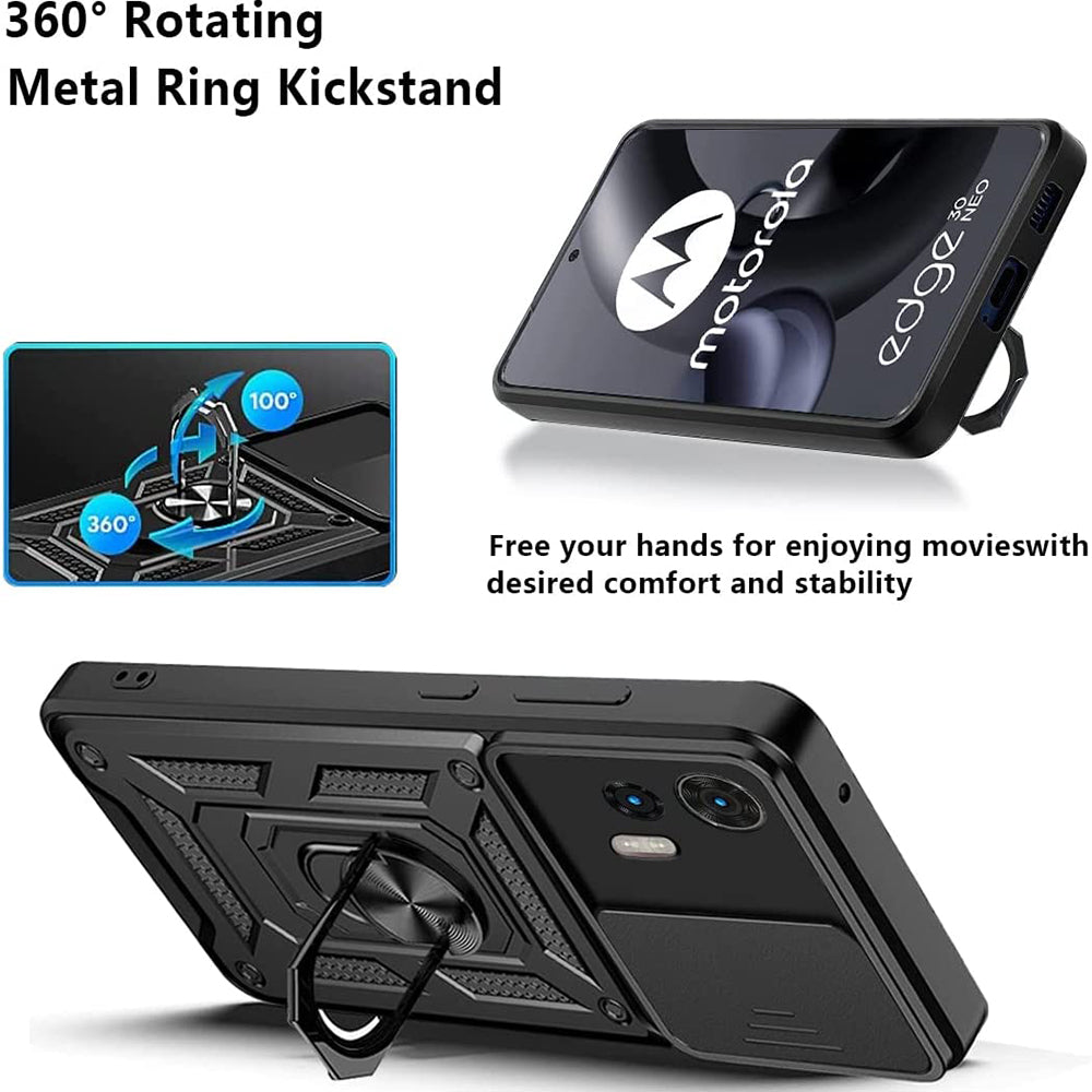 Maska za Motorola Edge 30 Neo, Techsuit, CamShield, Crna