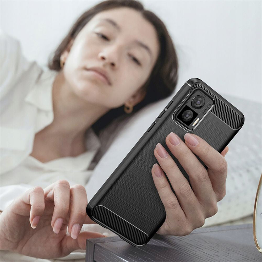 Maska za Motorola Edge 30 Neo, Techsuit, Karbon, Crna