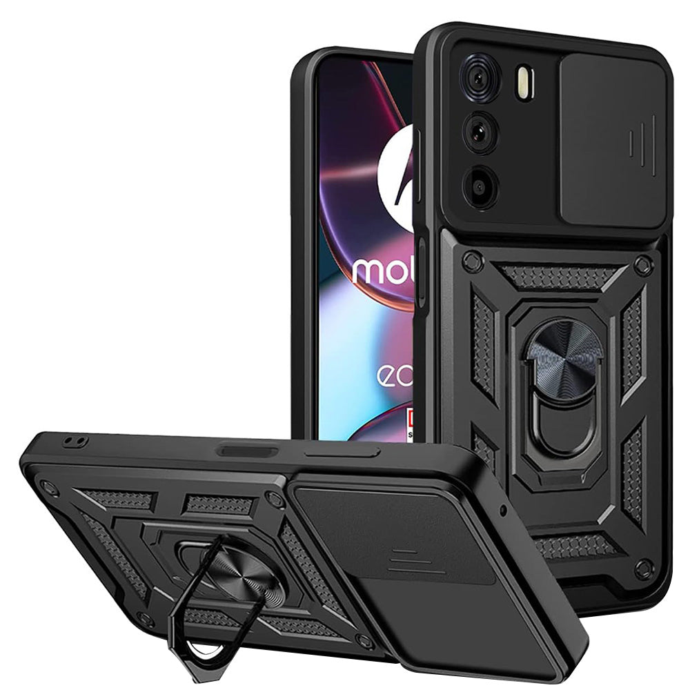 Maska za Motorola Edge 30, Techsuit, CamShield, Crna