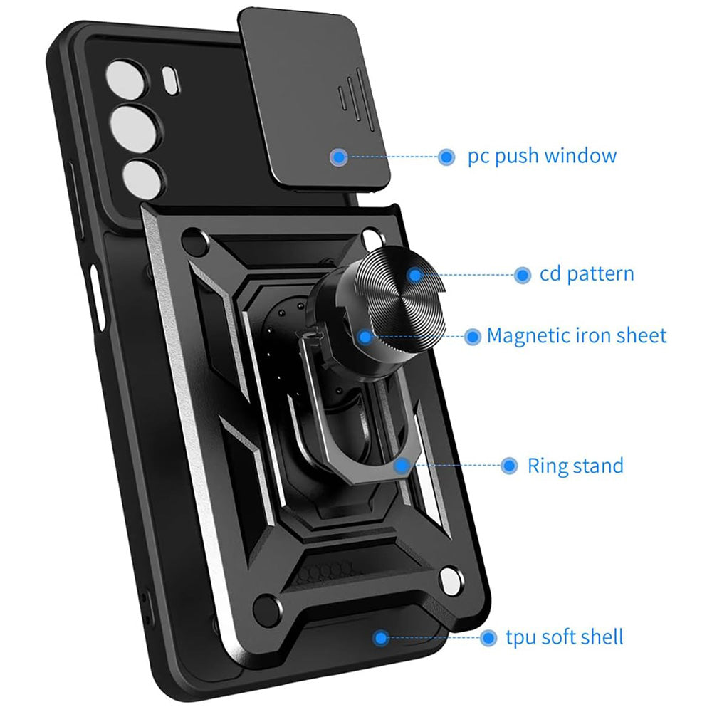 Maska za Motorola Edge 30, Techsuit, CamShield, Crna