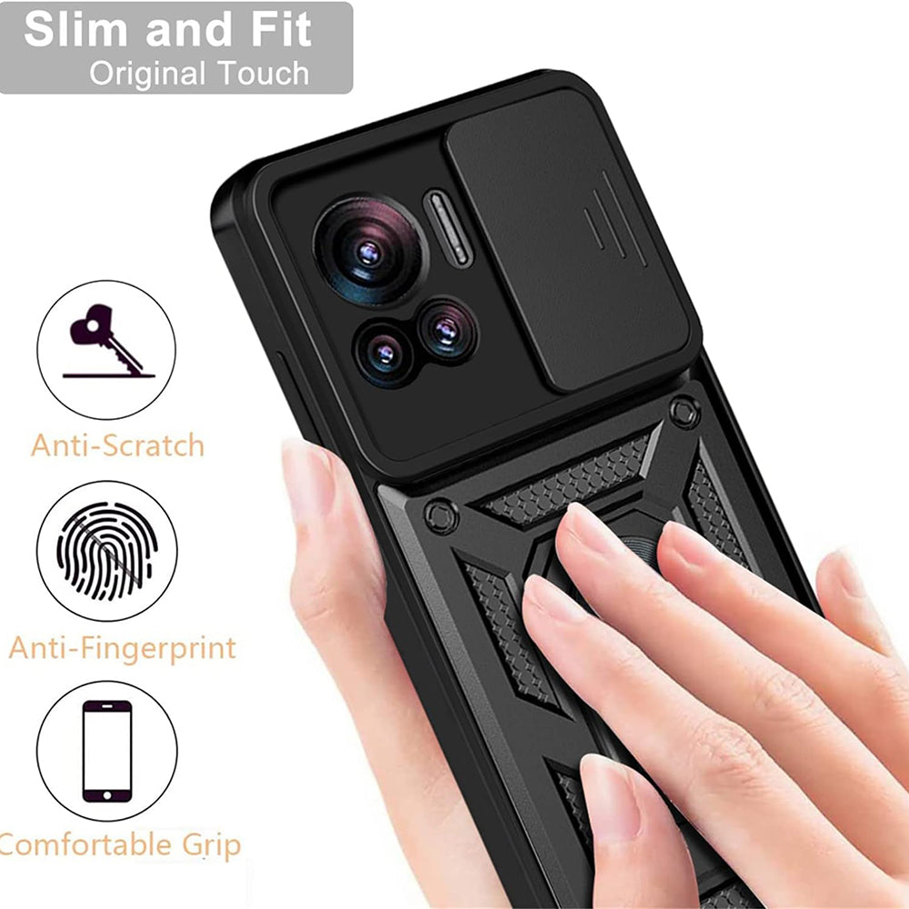 Maska za Motorola Edge 30 Ultra, Techsuit, CamShield, Crna