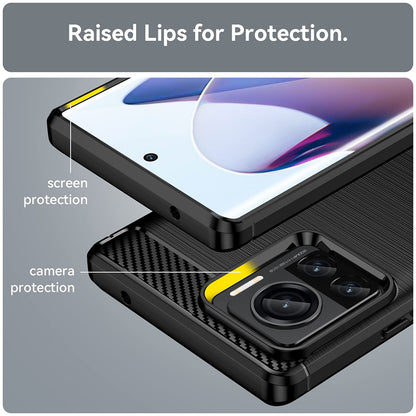 Maska za Motorola Edge 30 Ultra, Techsuit, Karbon, Crna