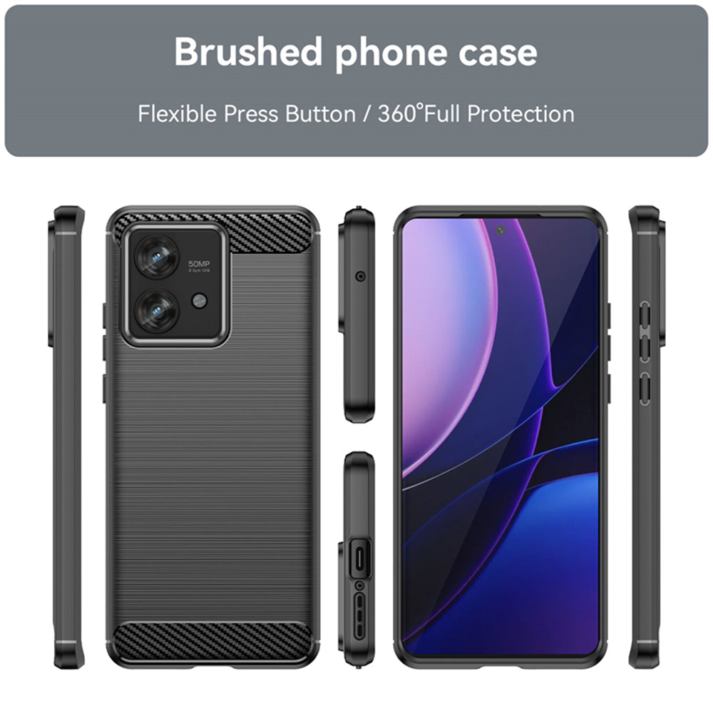 Maska za Motorola Edge 40 Neo, Techsuit, Karbon, Crna