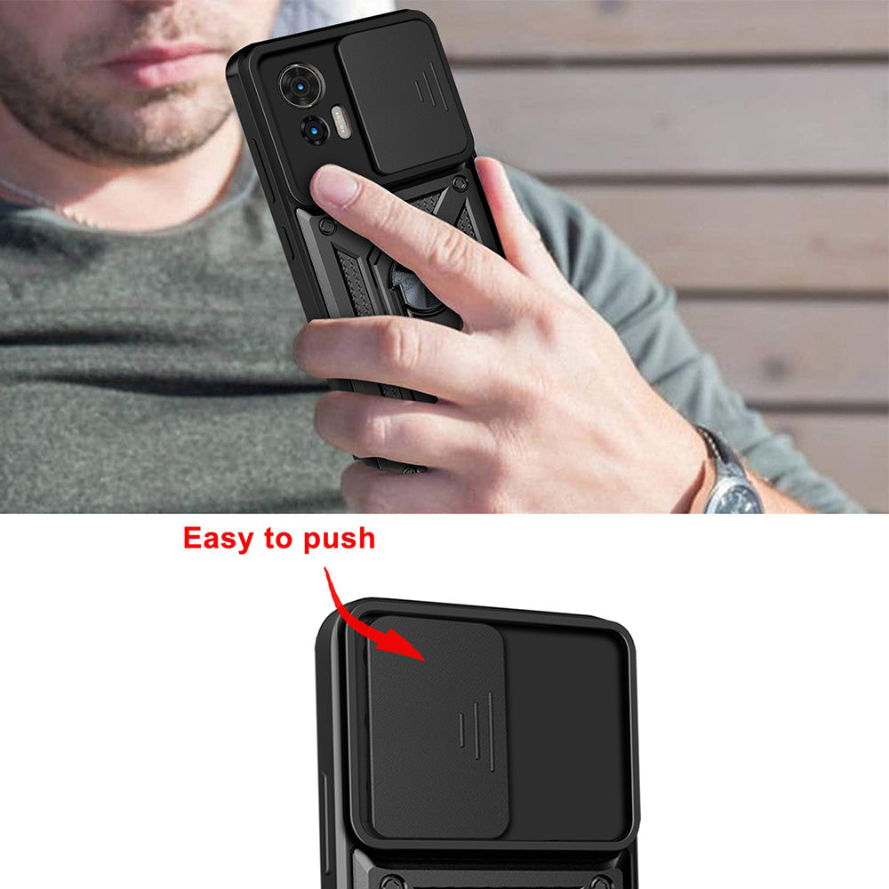 Maska za Motorola Edge 50 Fusion, Techsuit, CamShield, Crna