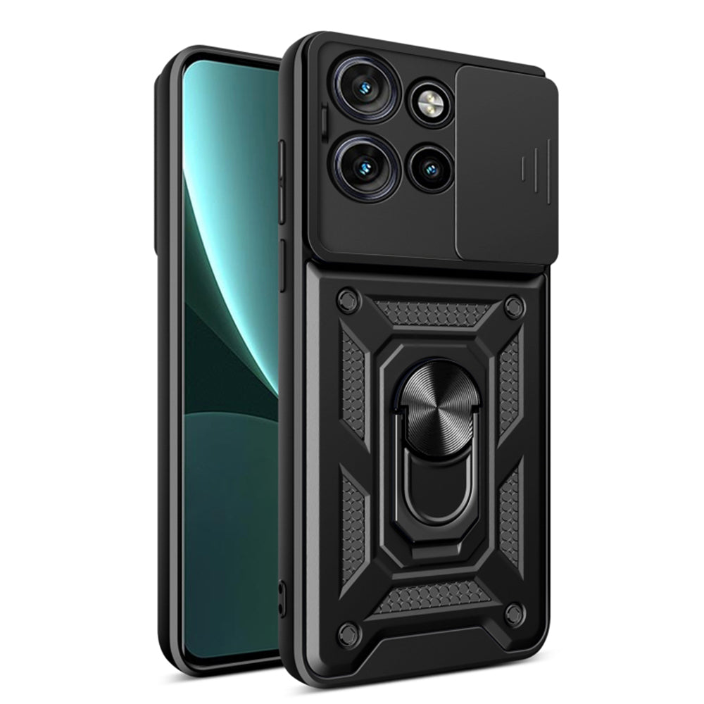 Maska za Motorola Edge 50 Neo, Techsuit, CamShield, Crna