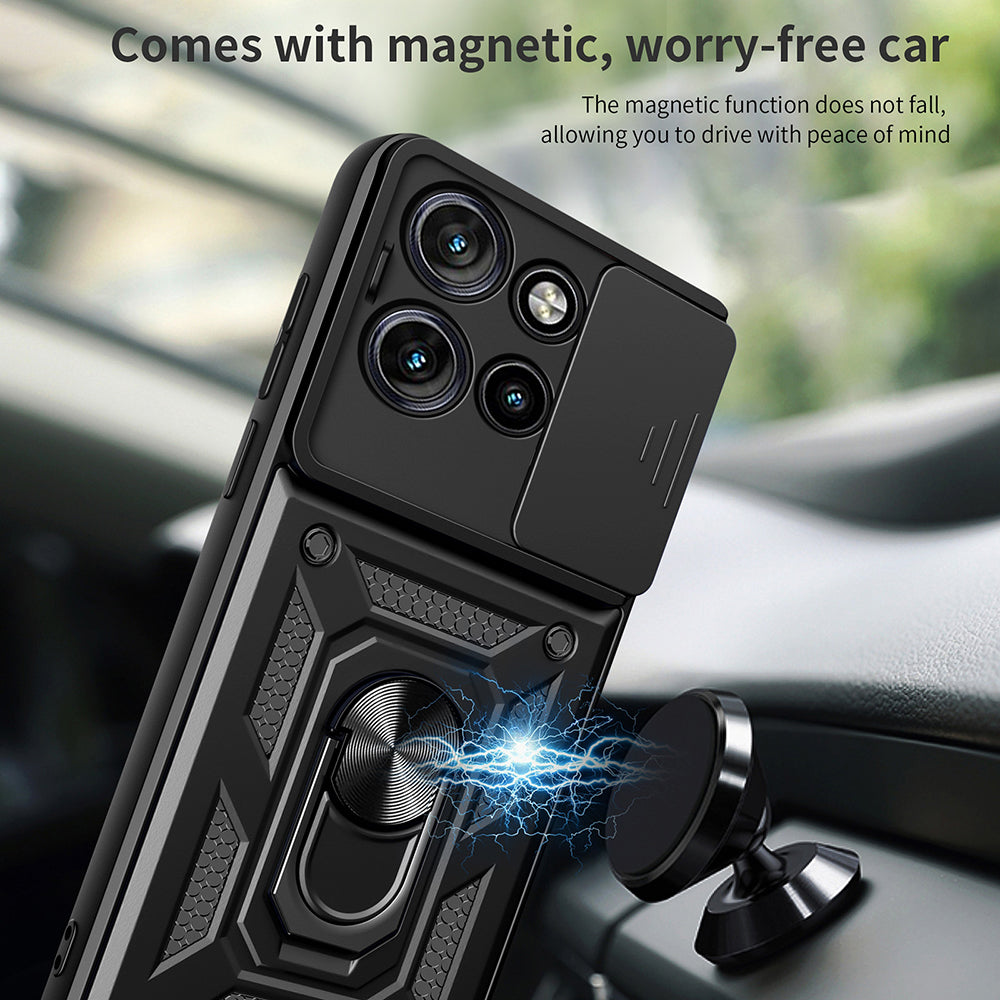 Maska za Motorola Edge 50 Neo, Techsuit, CamShield, Crna
