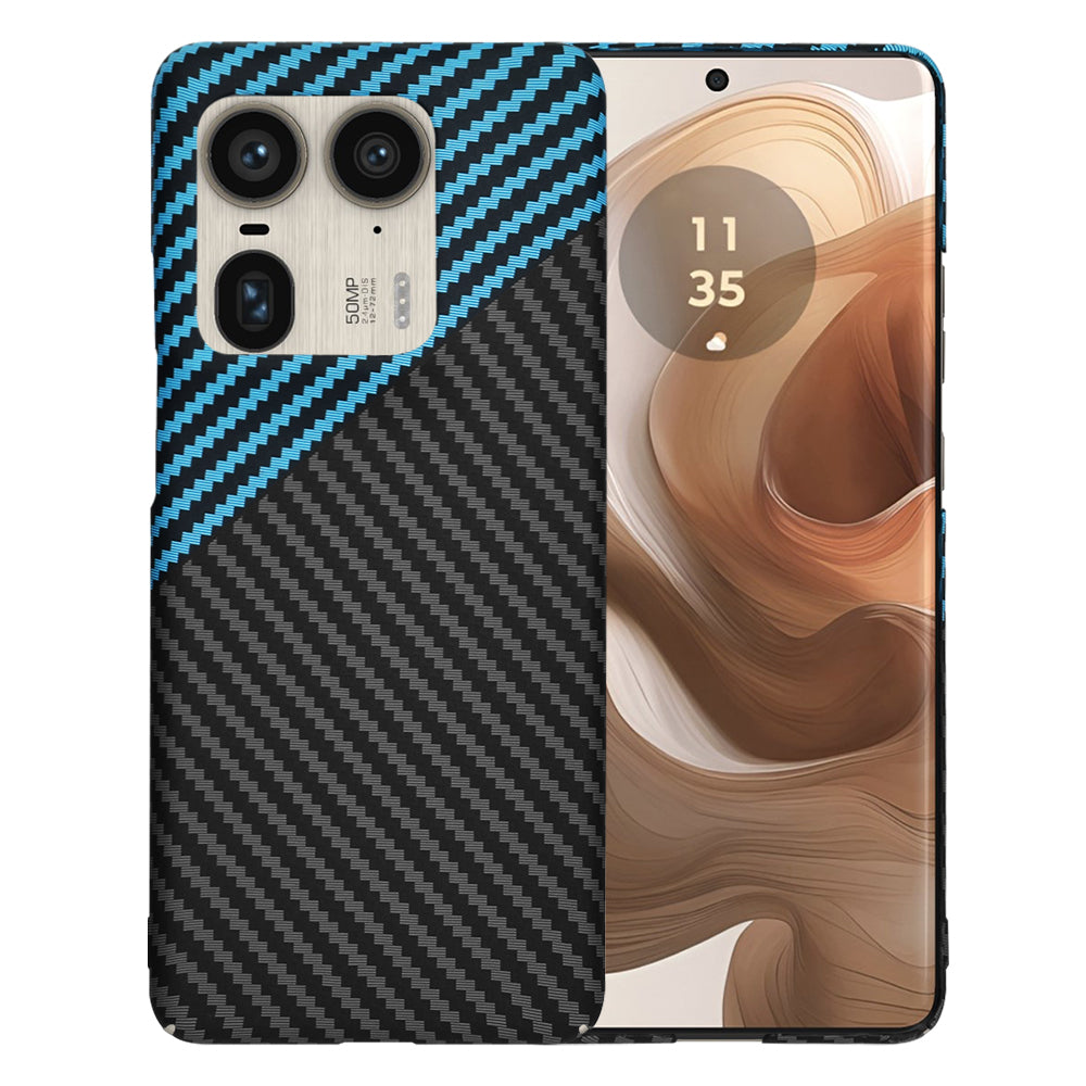 Maska za Motorola Edge 50 Ultra, Techsuit, Carbonite FiberShell, Crno Plava