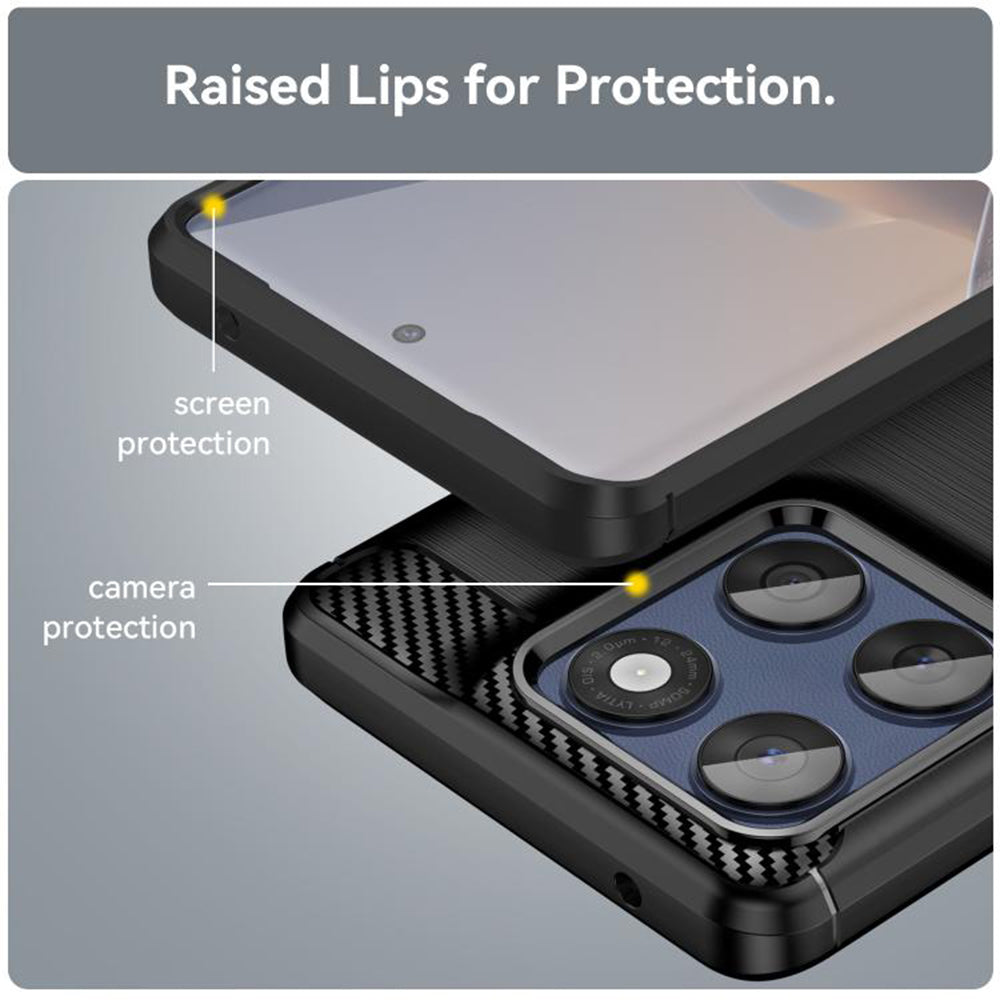 Maska za Motorola Edge 60 Fusion / Edge 60, Techsuit, Karbon, Crna
