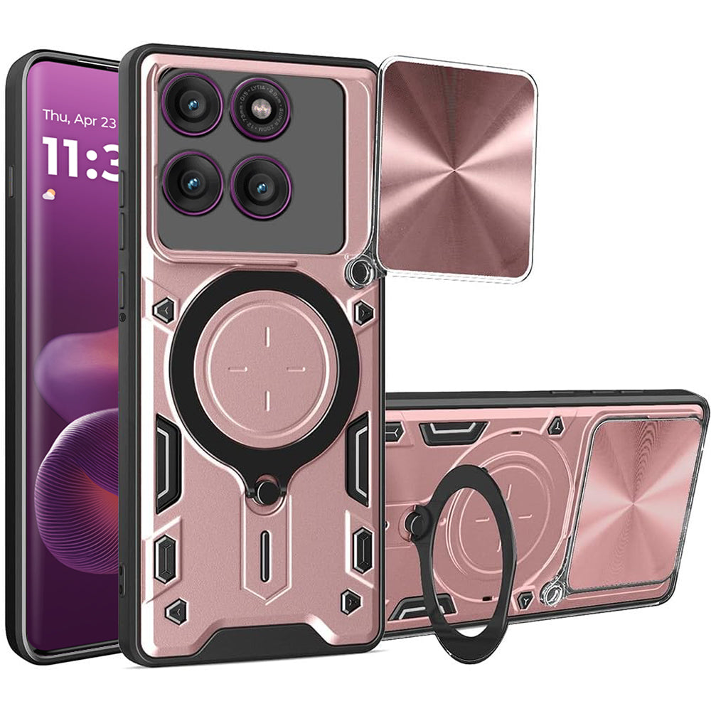 Maska za Motorola Edge 60 Pro, Techsuit, CamGuard Pro, Ružičasto zlatna