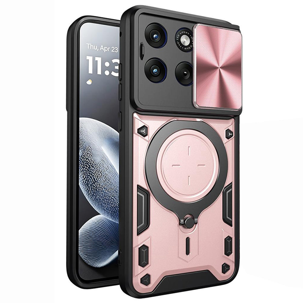 Maska za Motorola Edge 70 Fusion, Techsuit, CamGuard Pro, Ružičasto Zlatna