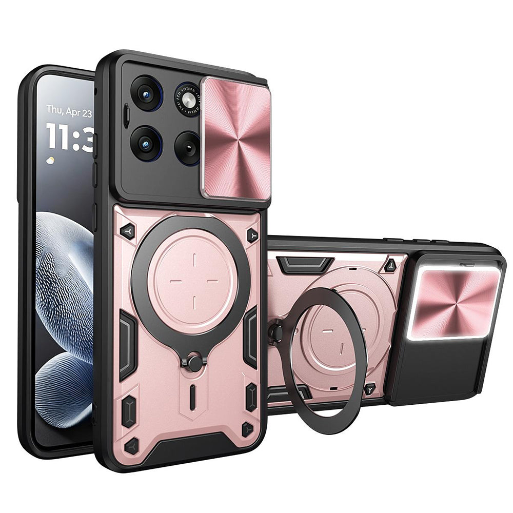 Maska za Motorola Edge 70 Fusion, Techsuit, CamGuard Pro, Ružičasto Zlatna