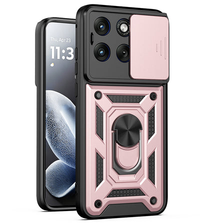 Maska za Motorola Edge 70 Fusion, Techsuit, CamShield, Ružičasto zlatna