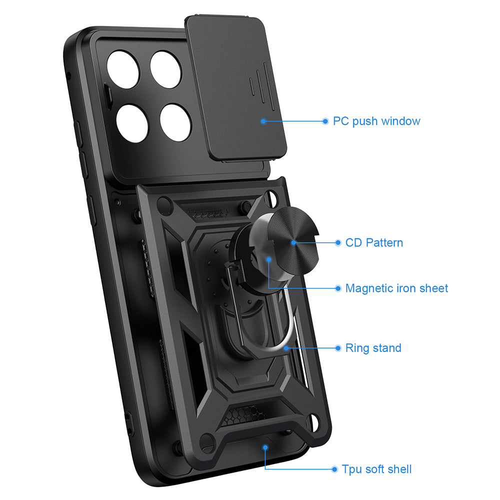 Maska za Motorola Edge 70 Fusion, Techsuit, CamShield, Ružičasto zlatna