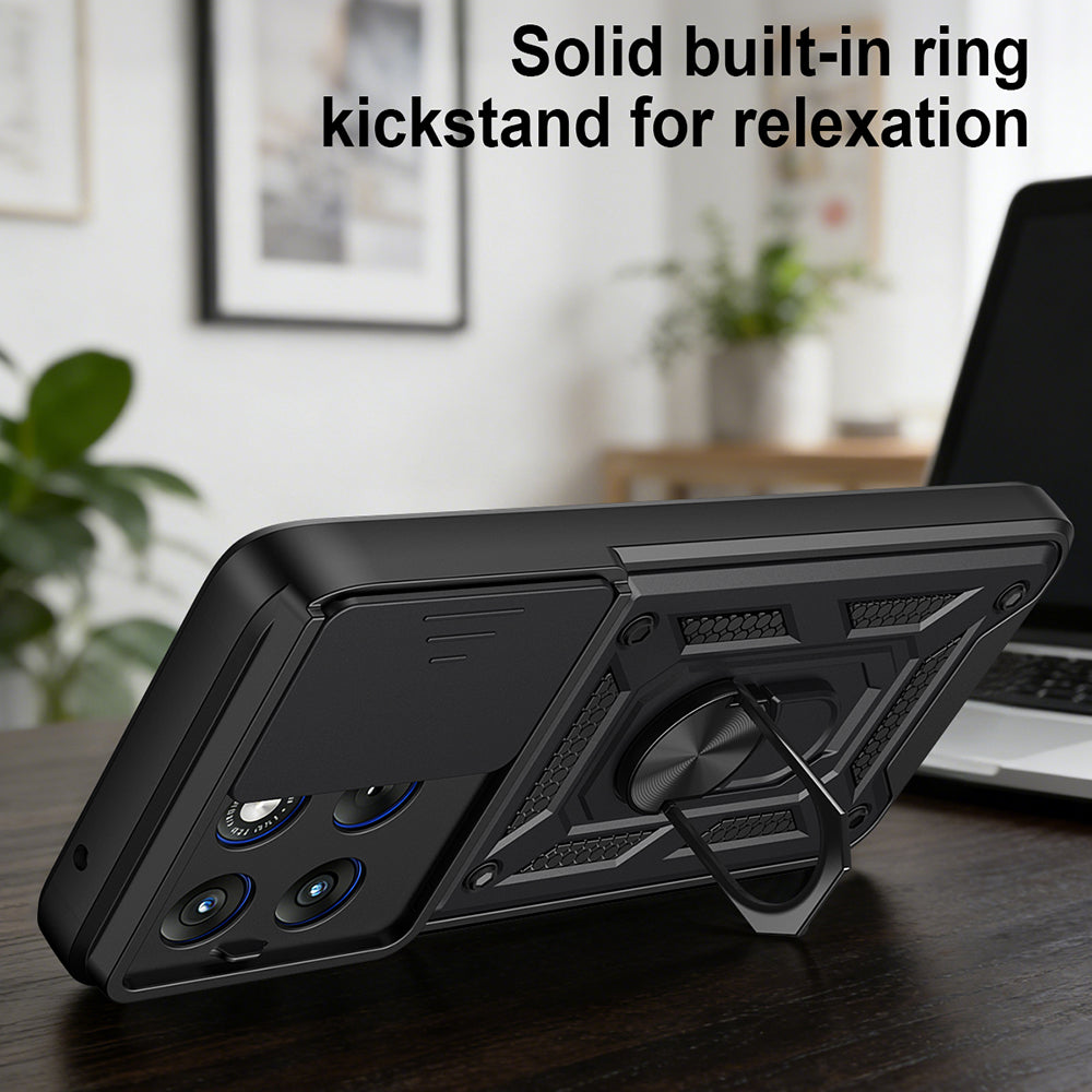 Maska za Motorola Edge 70 Fusion, Techsuit, CamShield, Ružičasto zlatna