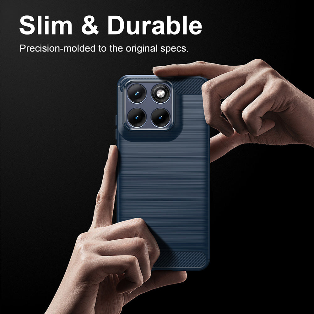 Futrola za Motorola Edge 70 Fusion, Techsuit, Karbon, Plava