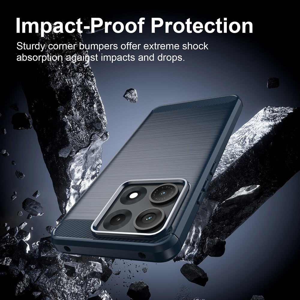 Maska za Motorola Edge 70 Max, Techsuit, Karbon, Plava