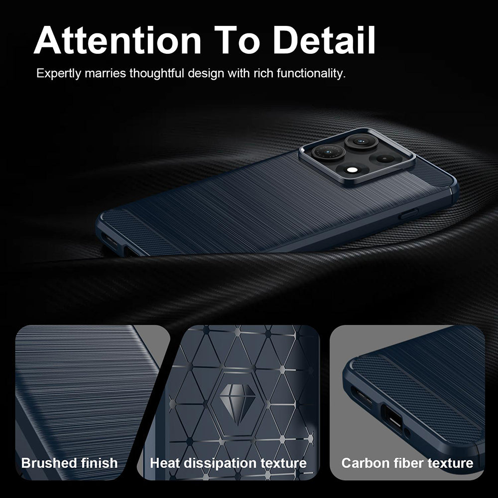 Maska za Motorola Edge 70 Max, Techsuit, Karbon, Plava