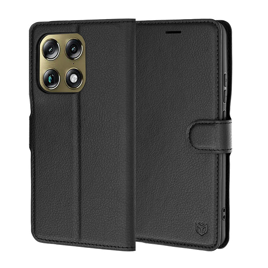 Futrola za Motorola Edge 70 Ultra / Signature, Techsuit, Kožna Folio, Crna