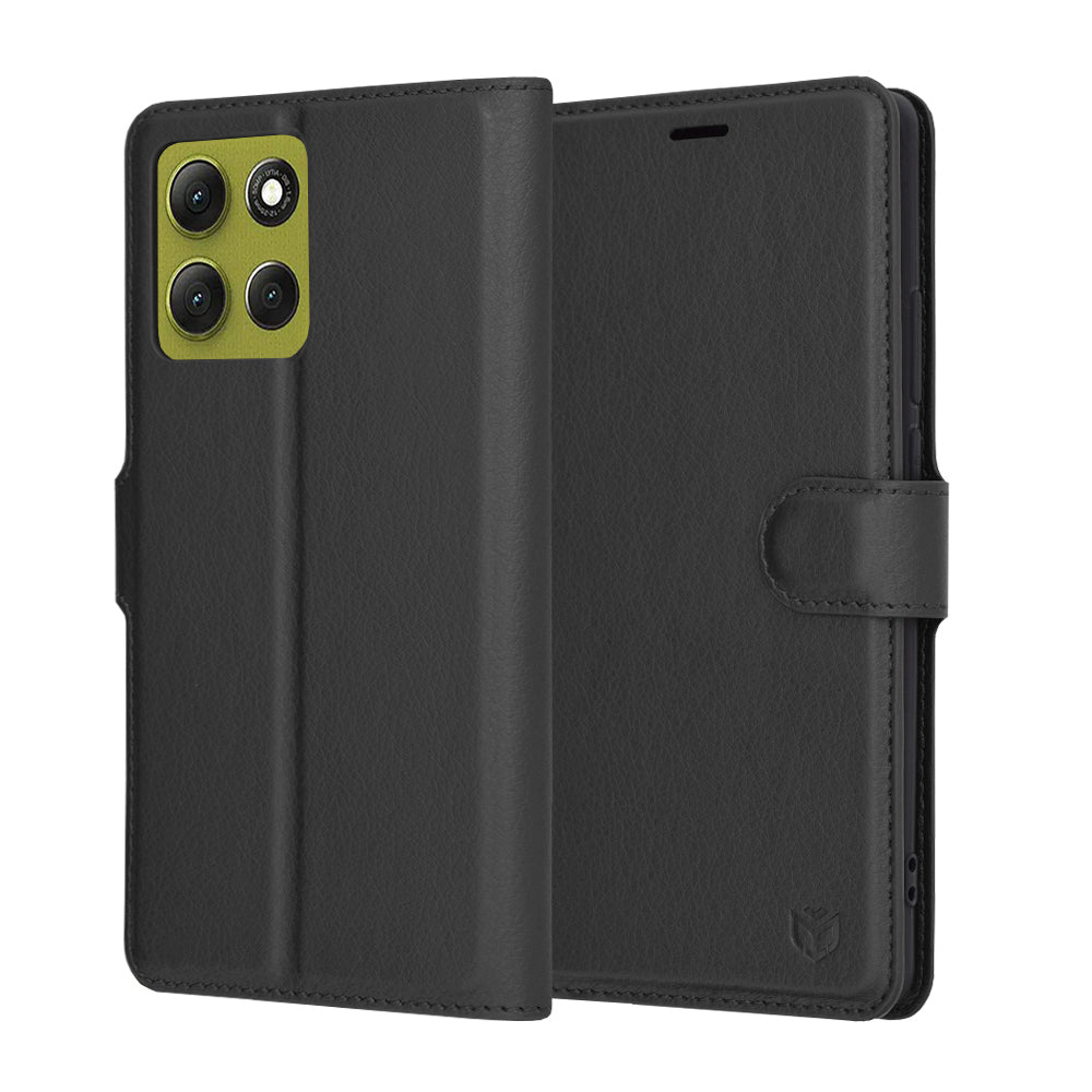 Futrola za Motorola Moto G86, Techsuit, Leather Folio, Crna