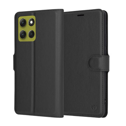 Futrola za Motorola Moto G86, Techsuit, Leather Folio, Crna