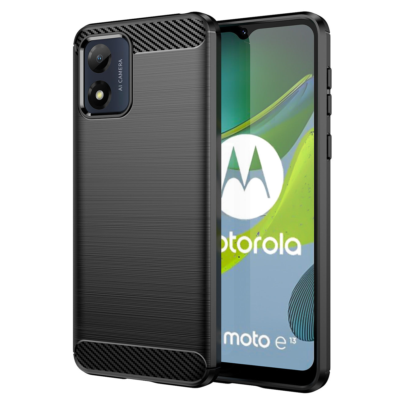 Maska za Motorola Moto E13, OEM, Karbon, Crna