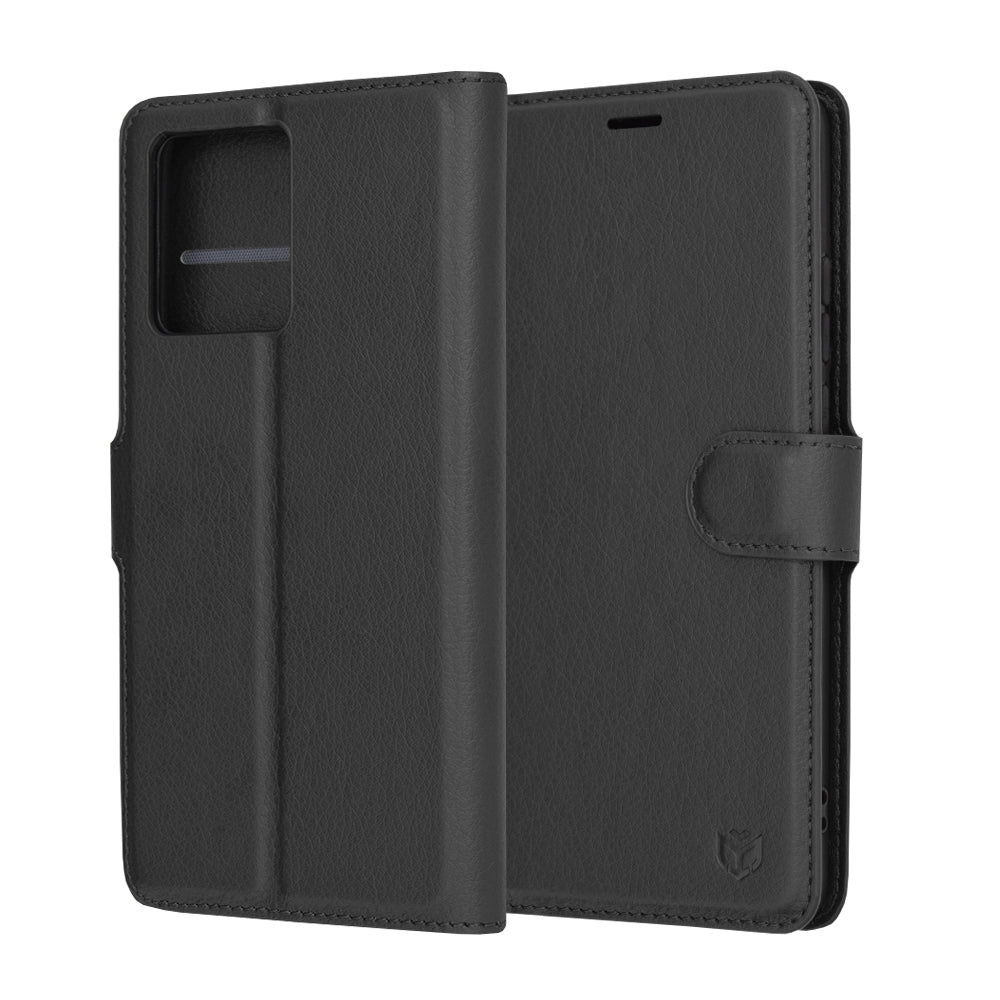Futrola za Motorola Moto G86, Techsuit, Leather Folio, Crna