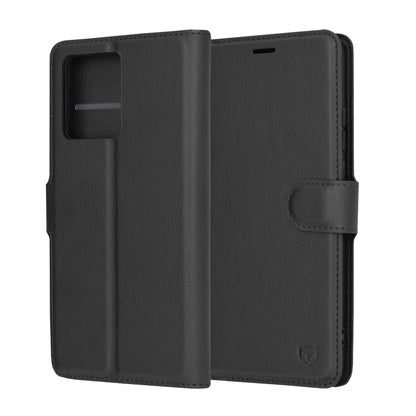 Futrola za Motorola Moto G86, Techsuit, Leather Folio, Crna