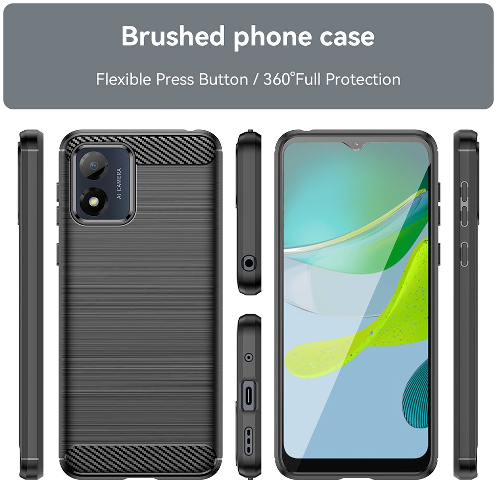 Maska za Motorola Moto E13, Techsuit, Karbon, Crna