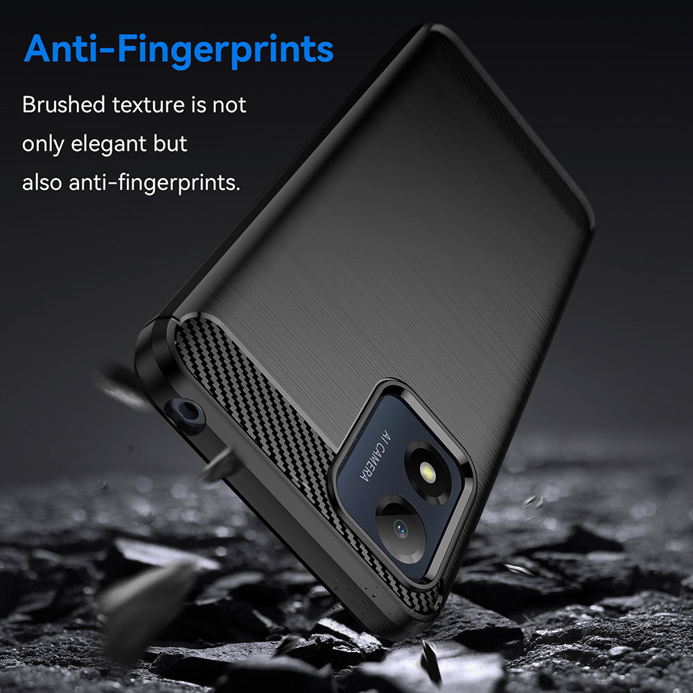 Maska za Motorola Moto E13, Techsuit, Karbon, Crna