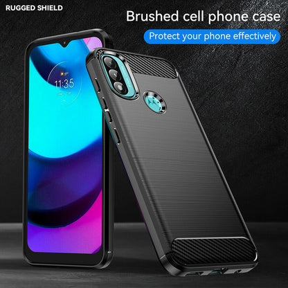 Maska za Motorola Moto E40 / E30 / E20, Techsuit, Karbon, Crna