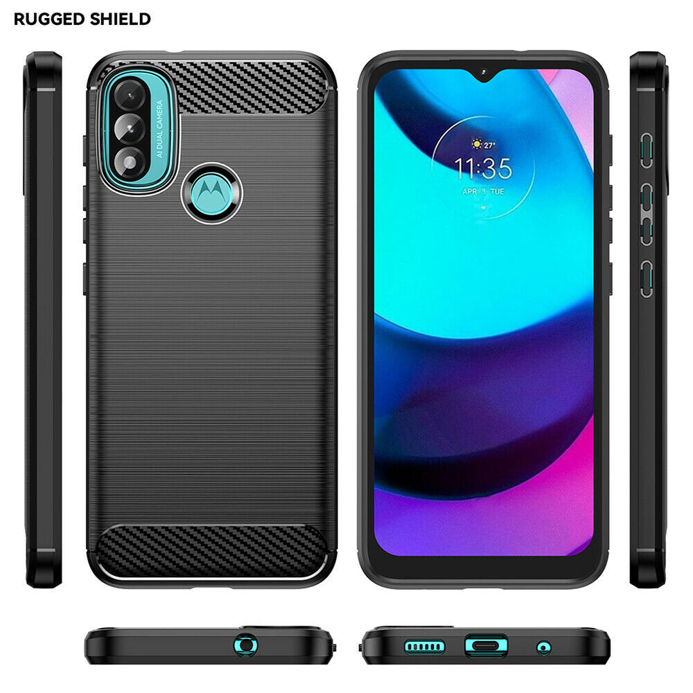 Maska za Motorola Moto E40 / E30 / E20, Techsuit, Karbon, Crna