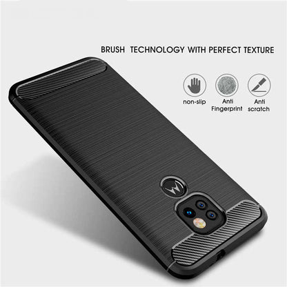 Maska za Motorola Moto E7 Plus / G9 Play, Techsuit, Karbon, Crna
