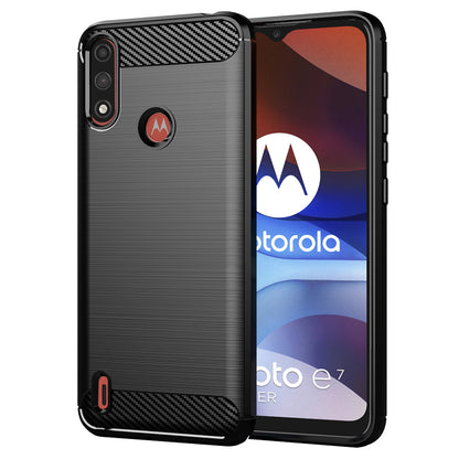 Maska za Motorola Moto E7i Power / E7 Power, Techsuit, Karbon, Crna