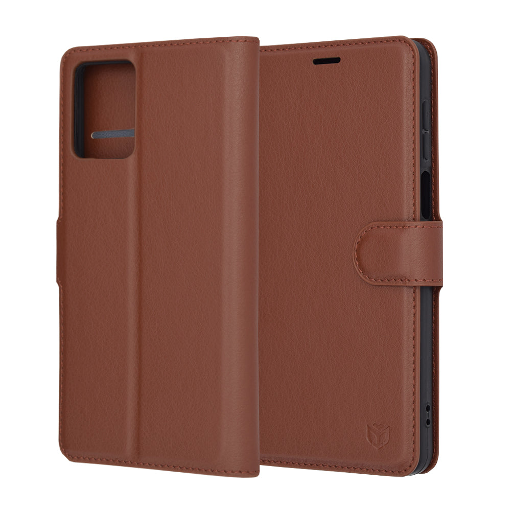 Futrola za Motorola Moto G14, Techsuit, Kožna Folio, Smeđa