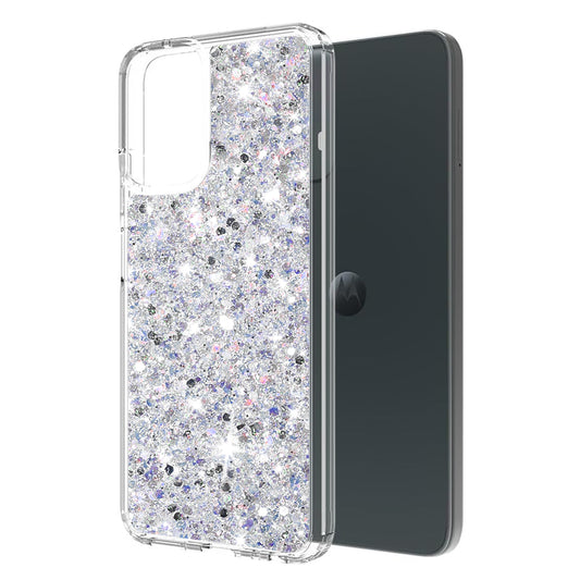 Maska za Motorola Moto G14, Techsuit, Sparkly Glitter, Bijela