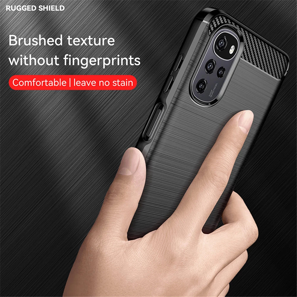 Maska za Motorola Moto G22, Techsuit, Karbon, Crna