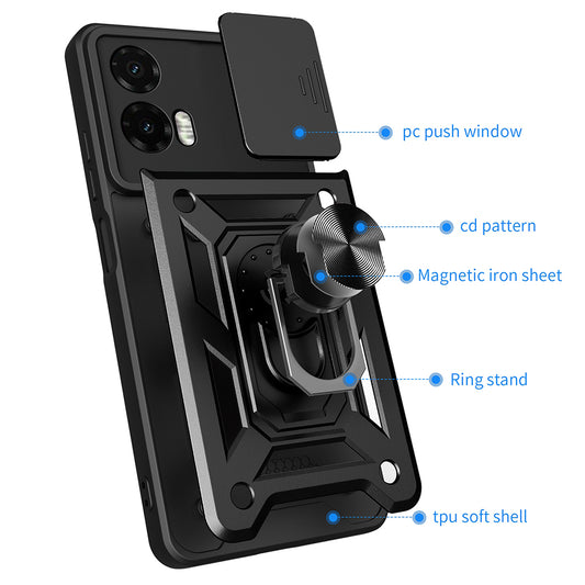 Maska za Motorola Moto G35, Techsuit, CamShield, Crna